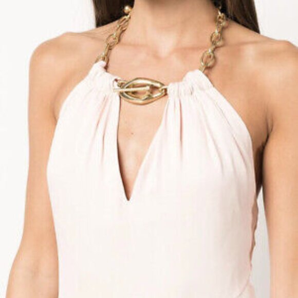 Jonathan Simkhai ! Leoni Chain-Embellished Halter Maxi Dress (6) - Picture 3 of 10